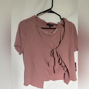 Cropped blouse, double layer shirt